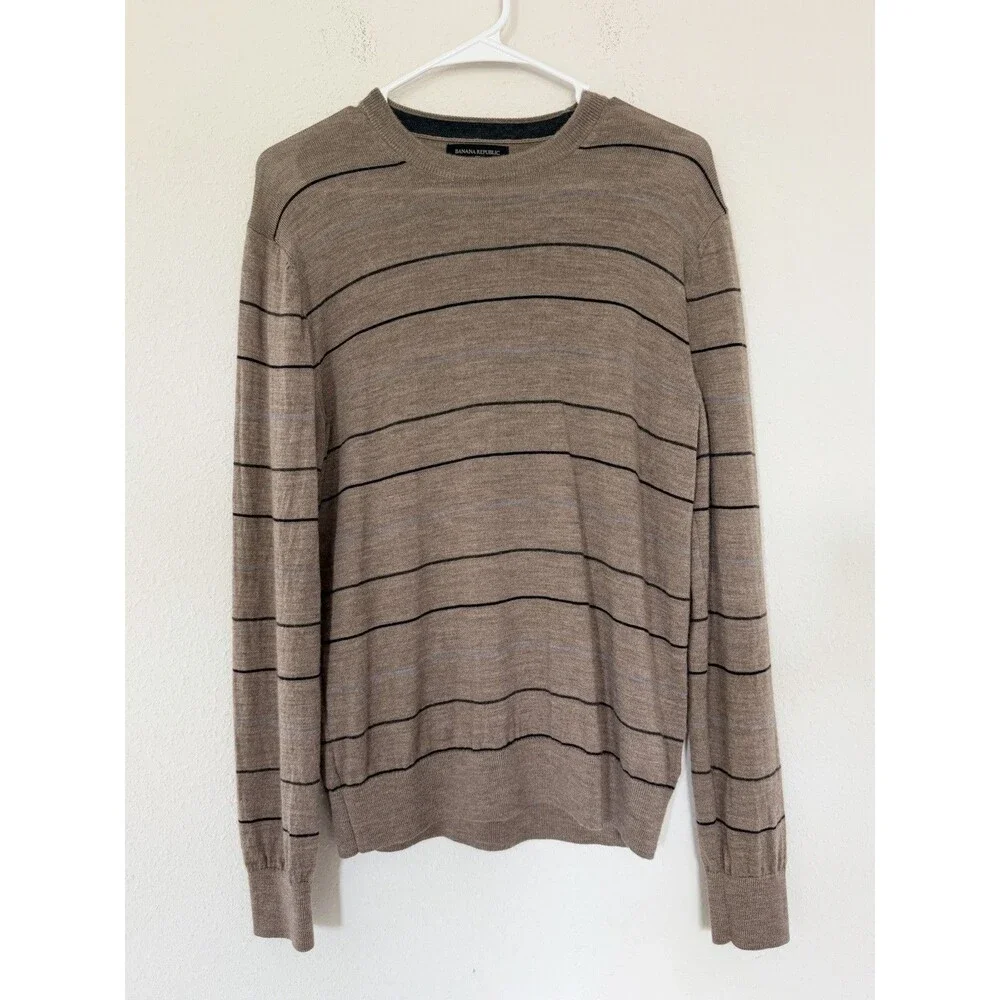 Banana Republic Men’s Sweater Merino Wool Old Size M Money Grandpacore Academia